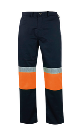 Titan Two-Tone Polycotton Conti Trouser – Reflective Navy/Orange Work Pants

