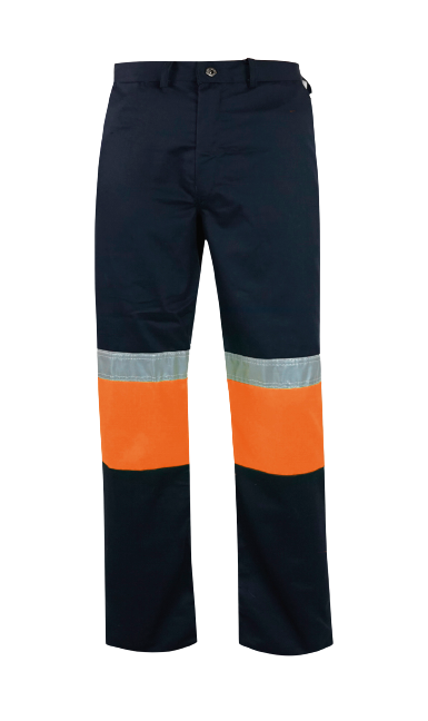 Titan Two-Tone Polycotton Conti Trouser – Reflective Navy/Orange Work Pants

