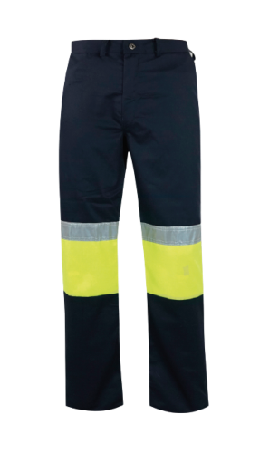 Titan Two-Tone Polycotton Conti Trouser – Reflective Navy/Lime Work Pants

