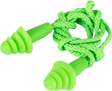 Tri-Flange Reusable Corded Silicone Earplugs – Green – Box of 100 – CraftPro

