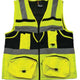 Pioneer Lime Neo Explorer high-visibility reflective safety vest with multiple utility pockets for construction and industrial workers