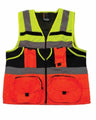 Pioneer Lime Neo Explorer high-visibility reflective safety vest with multiple utility pockets for construction and industrial workers