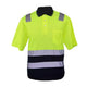Vulcan Hi Viz Golfer with reflective tape, breathable high-visibility work shirt for construction, mining, logistics and industrial workers in South Africa.