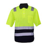 Vulcan Hi Viz Golfer with reflective tape, breathable high-visibility work shirt for construction, mining, logistics and industrial workers in South Africa.