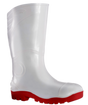 CraftPro White & Red Gumboot – NSTC Waterproof PVC Work Boot, Knee-High

