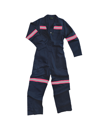 Women’s J54 Reflective Boilersuit with Pink & Silver Tape – 100% Cotton – CraftPro

