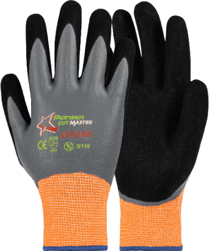 CraftPro Cutmaster Fully Dipped Waterproof Cut Level 5 Glove with Sandy Nitrile Grip

