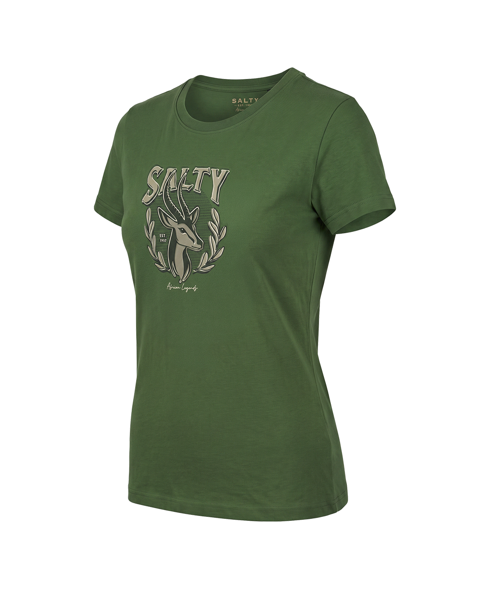 Ladies Bush Sprinbok Tshirt Green