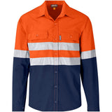 Vulcan Vented Reflective Mining Shirt with high-visibility reflective tape and vented back, made from 100% cotton for mining and industrial work.