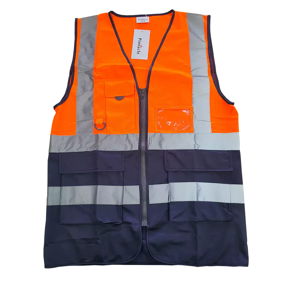 Pinnacle Signalling Hi-Vis Reflective Safety Vest with reflective tape for construction, roadworks and industrial PPE.