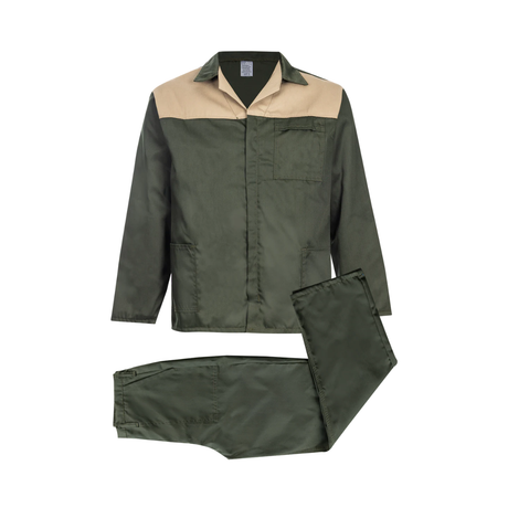 Shop the Pioneer Two Tone Conti Suit in Cedar Green/Khaki and Navy/Khaki. Durable polycotton workwear for construction, mining and industrial use.
