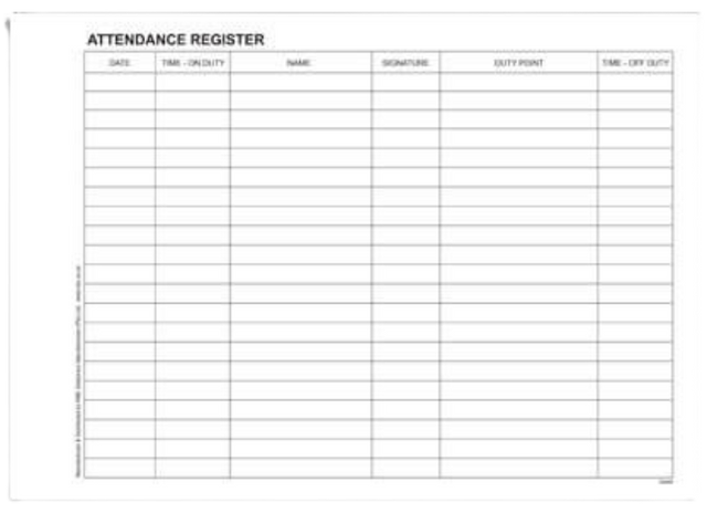 CraftPro A4 Attendance Register – 200 Pages in Landscape Format for Daily Sign-Ins


