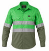 Vulcan Vented Reflective Mining Shirt with high-visibility reflective tape and vented back, made from 100% cotton for mining and industrial work.