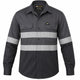 Vulcan Vented Reflective Mining Shirt with high-visibility reflective tape and vented back, made from 100% cotton for mining and industrial work.