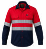 Vulcan Vented Reflective Mining Shirt with high-visibility reflective tape and vented back, made from 100% cotton for mining and industrial work.