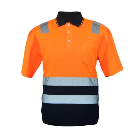 Vulcan Hi Viz Golfer with reflective tape, breathable high-visibility work shirt for construction, mining, logistics and industrial workers in South Africa.